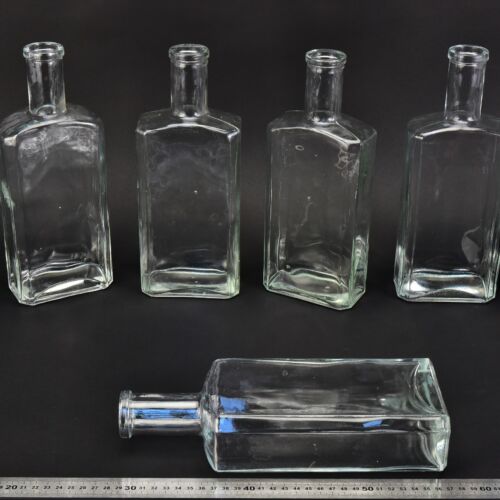 Set of five flat glass petrol bottles – No. 9 Set of five flat glass petrol bottles – No. 9