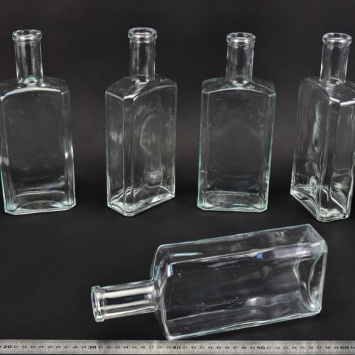 Set of five flat glass petrol bottles – No. 10 Set of five flat glass petrol bottles – No. 10