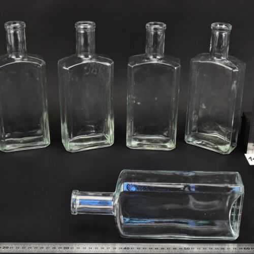 Set of five flat glass petrol bottles – No. 11 Set of five flat glass petrol bottles – No. 11