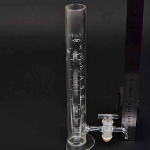 100 ml laboratory burette with side glass stopcock and semicircular base