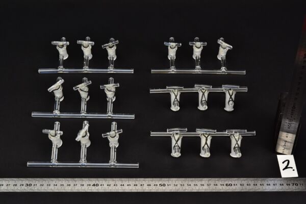 Set of six three-port laboratory glass manifolds with glass stopcocks – No. 2 Set of six three-port laboratory glass manifolds with glass stopcocks – No. 2