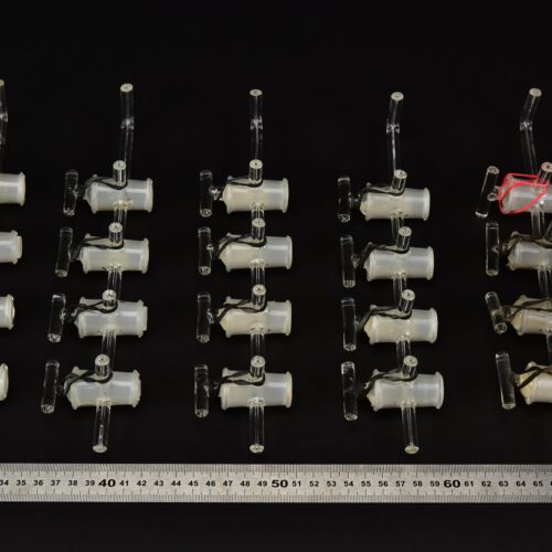 Ötdarabos, négycsapos laboratóriumi üveg elosztócső-készlet – Nr. 3