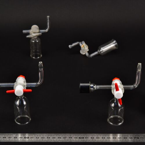 Set of four laboratory glass stopcock assemblies, assorted designs – No. 5 Set of four laboratory glass stopcock assemblies, assorted designs – No. 5