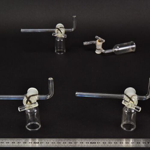 Set of four laboratory glass stopcock assemblies, assorted designs – No. 6 Set of four laboratory glass stopcock assemblies, assorted designs – No. 6