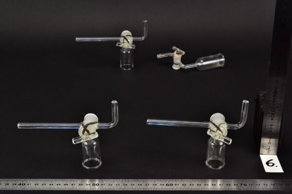 Set of four laboratory glass stopcock assemblies, assorted designs – No. 6 Set of four laboratory glass stopcock assemblies, assorted designs – No. 6