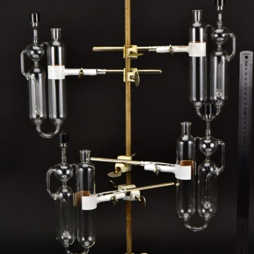 Set of four two-chamber glass gas absorption pipettes – No. 1