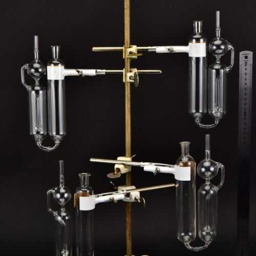 Set of four two-chamber glass gas absorption pipettes – No. 5 Set of four two-chamber glass gas absorption pipettes – No. 5