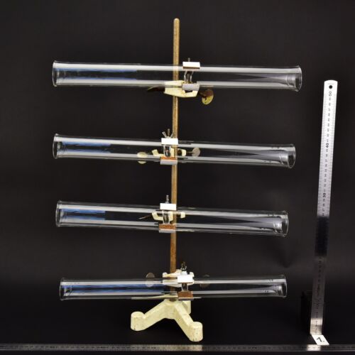 Set of four open-ended laboratory glass tubes with flared rims – No. 1