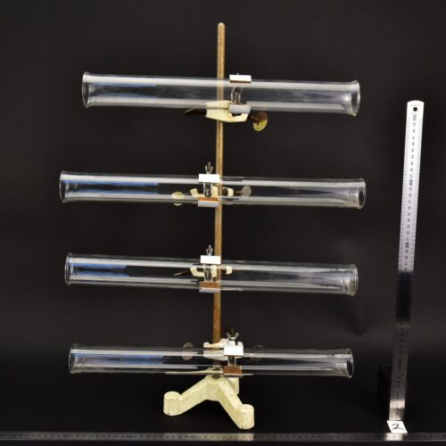 Set of four open-ended laboratory glass tubes with flared rims – No. 2