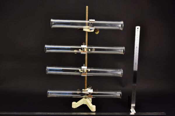 Set of four open-ended laboratory glass tubes with flared rims – No. 2