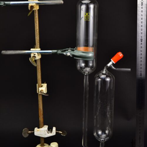 Large two-chamber gas analysis glassware unit with long U-shaped connecting tube – No. 2 Large two-chamber gas analysis glassware unit with long U-shaped connecting tube – No. 2