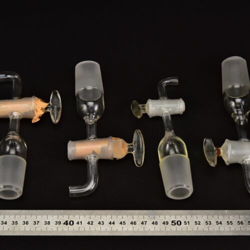 Set of four laboratory glass stopcock adapters with ground joints – No. 1 Set of four laboratory glass stopcock adapters with ground joints – No. 1