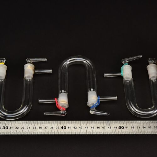 U-shaped drying tubes with two glass stopcocks – set of three – No. 3 U-shaped drying tubes with two glass stopcocks – set of three – No. 3