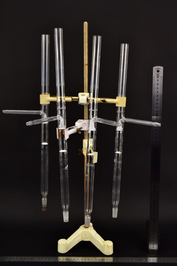 Laboratory glass tubes with side arms and ground-glass joints – set of four