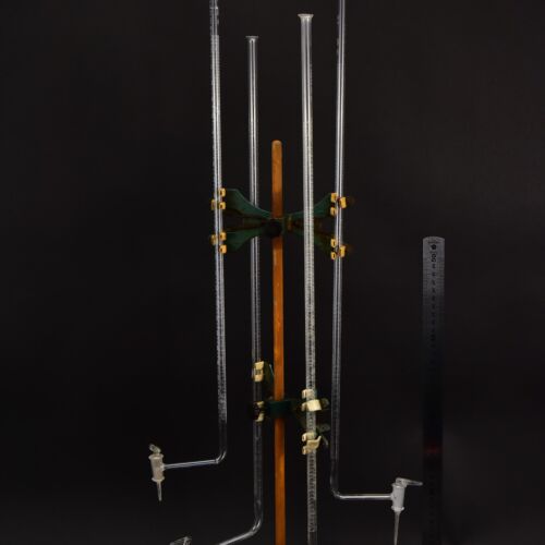 Long glass burettes with offset stopcocks – set of four – No. 2 Long glass burettes with offset stopcocks – set of four – No. 2