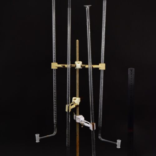 Long glass burettes with offset stopcocks – set of four – No. 10 Long glass burettes with offset stopcocks – set of four – No. 10