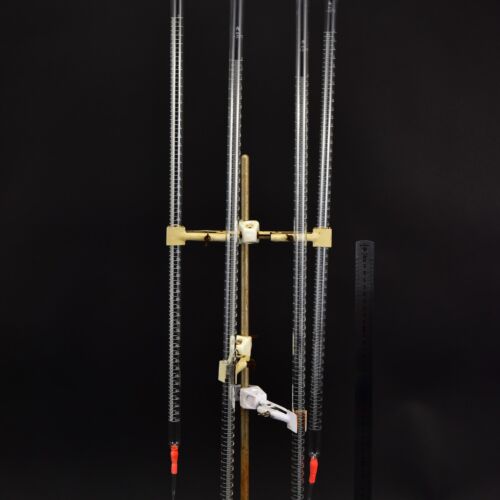 100 ml glass burettes with rubber-tube outlets – set of four – No. 1