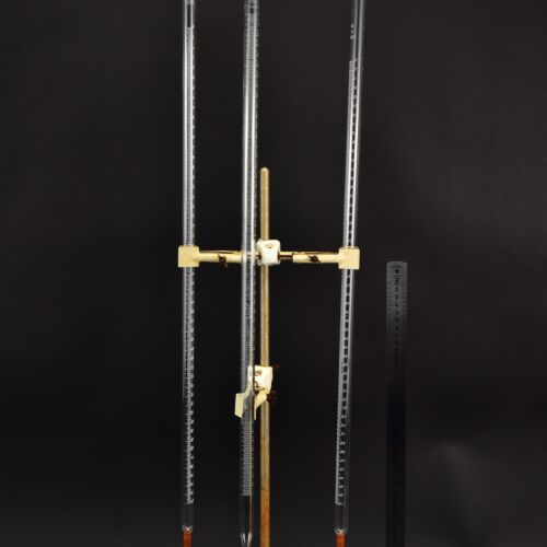 100 ml glass burettes with rubber-tube outlets – set of three – No. 3