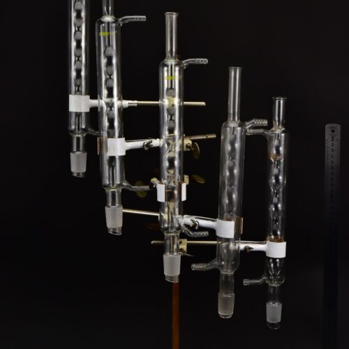 Allihn bulb condensers with ground-glass joints – set of five – No. 3