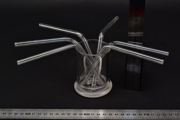 Bent laboratory glass tubes – set of six Bent laboratory glass tubes – set of six