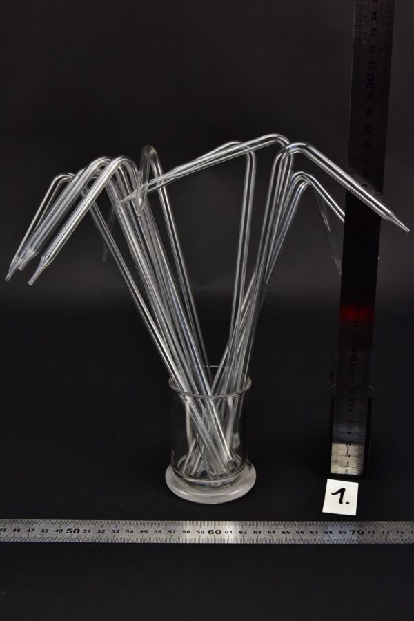 Bent laboratory glass tubes with tapered outlet tips – mixed set – No. 1 Bent laboratory glass tubes with tapered outlet tips – mixed set – No. 1