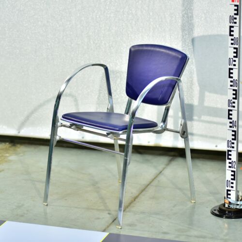 Indecasa Trial Aluminium Four-Leg Chair with Blue Upholstery – No. 1