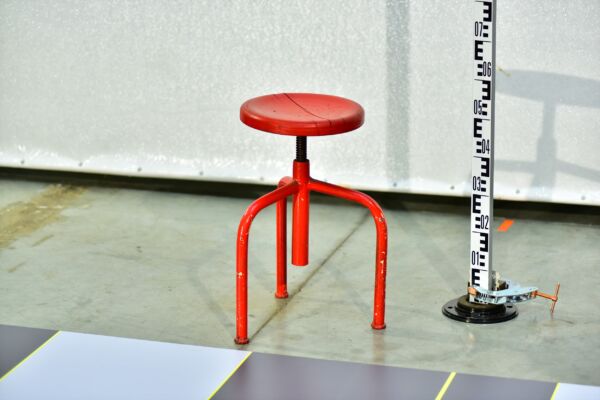 1960s Red Height-Adjustable Medical Examination Stool 1960s Red Height-Adjustable Medical Examination Stool