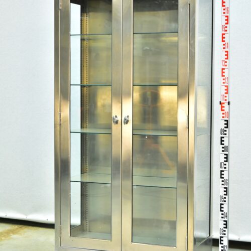 Tall Stainless-Steel Surgical Display Cabinet in American Military Style – No. 4 Tall Stainless-Steel Surgical Display Cabinet in American Military Style – No. 4