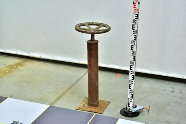Power-Station Turbine-Hall Remote Valve Handwheel on a Simple Square Welded-Steel Pedestal Power-Station Turbine-Hall Remote Valve Handwheel on a Simple Square Welded-Steel Pedestal