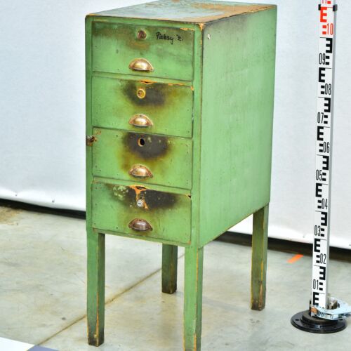 Heavy-Industrial Control-Room “Standby Cabinet” on Unusually Tall Wooden Legs – No. 3