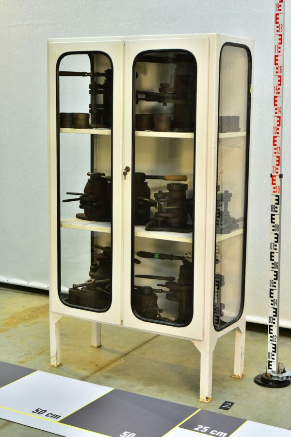 Tall Double-Door Hungarian Medical Cabinet with Rubber-Gasket Glazing – No. 2 Tall Double-Door Hungarian Medical Cabinet with Rubber-Gasket Glazing – No. 2
